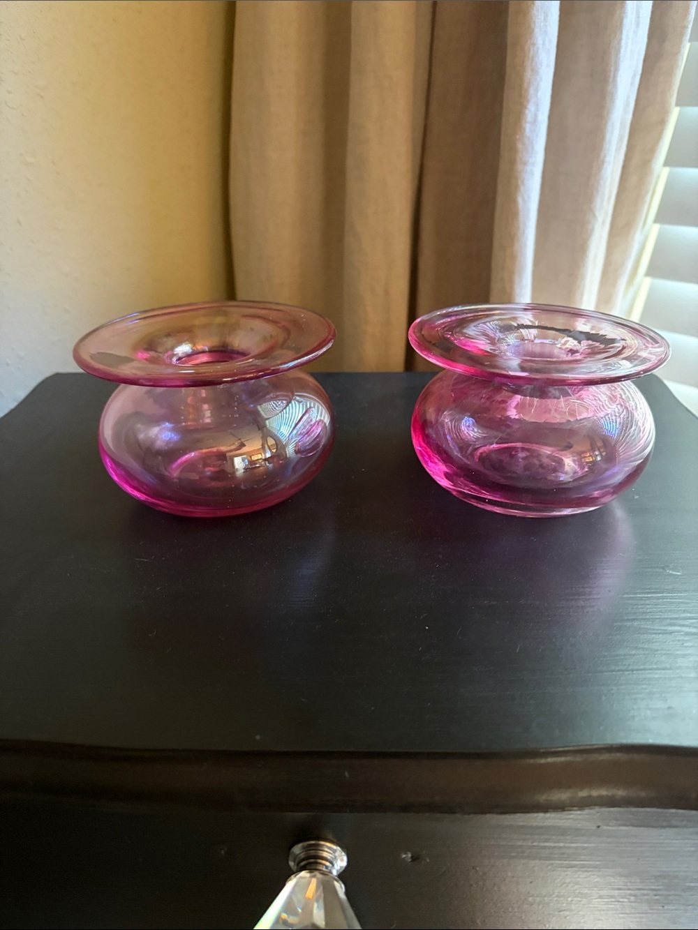 Anthropologie glass 2in 1 candleholder/ vase , (2)